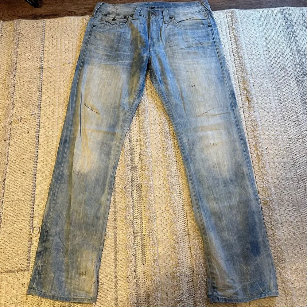 TRUE RELIGION Men's Straight Leg Denim Jeans Size 34